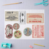 Kram-Zeitschriften-Aufkleber-Elemente Decoupage Seidenpapier (Basteln)