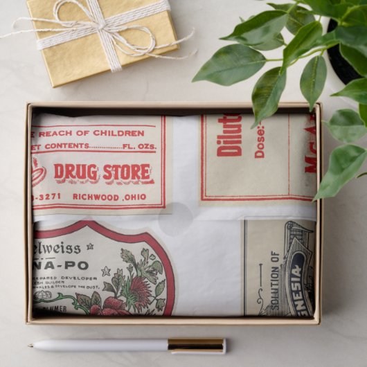 Kram-Zeitschriften-Aufkleber-Elemente Decoupage Seidenpapier (Geschenk)