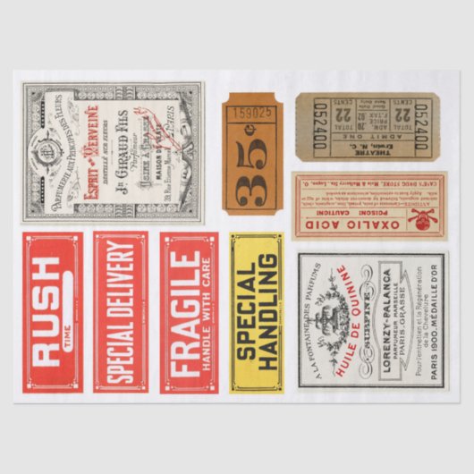 Kram-Zeitschriften-Aufkleber-Elemente Decoupage Seidenpapier (Vorderseite)