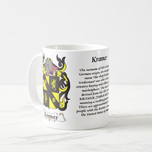 Kramer Familien-Wappen Tasse (Vorderseite Links)