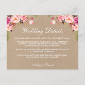 Krampf Rosa Blumenzettel Beipackkarte Postkarte (Vorderseite)