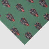 Krampus auf Grün Seidenpapier (Ausschnitt)