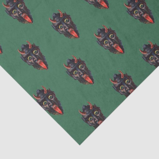 Krampus auf Grün Seidenpapier (Ausschnitt)