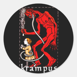 Krampus-Aufkleber Runder Aufkleber
