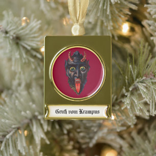 Krampus Banner Weihnachtsdekoration Banner-Ornament Gold