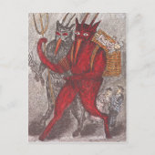 Krampus bei Kindern Postkarte (Vorderseite)