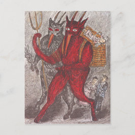 Krampus bei Kindern Postkarte