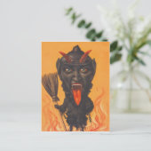 Krampus Besen Hölle Ketten Postkarte (Stehend Vorderseite)