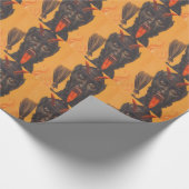 Krampus Besen Höllenfeuer Geschenkpapier (Ecke)