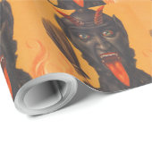 Krampus Besen Höllenfeuer Geschenkpapier (Rolleneckpunkt)