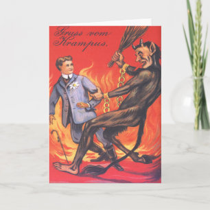 Krampus bestraft Erwachsene Feiertagskarte