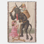 Krampus bestraft Kinder mit Rute und Kette Decke (Vorderseite Vertikal)