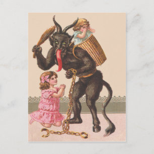 Krampus bestraft Kinder-Schalterkette Postkarte