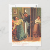 Krampus Bestrafung von Frauen Postkarte (Vorne/Hinten)