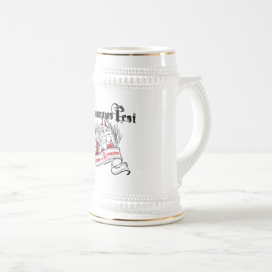 Krampus Bier Stein Bierglas (VorderseiteRechts)