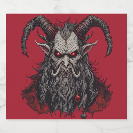 Krampus Bierflaschenetikett (Einzelnes Label)