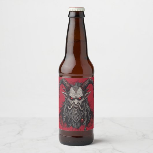 Krampus Bierflaschenetikett (Vorderseite)