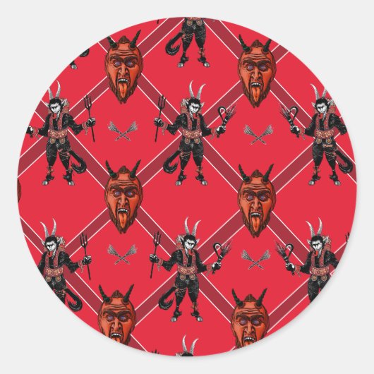 Krampus Box Design Runder Aufkleber (Vorderseite)