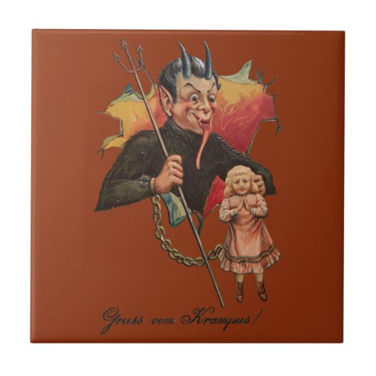Krampus bricht durch fliese (Vorderseite)