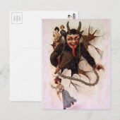 Krampus bricht durch postkarte (Vorne/Hinten)