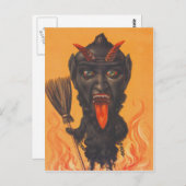 Krampus Broom Hell Chains Postkarte (Vorne/Hinten)