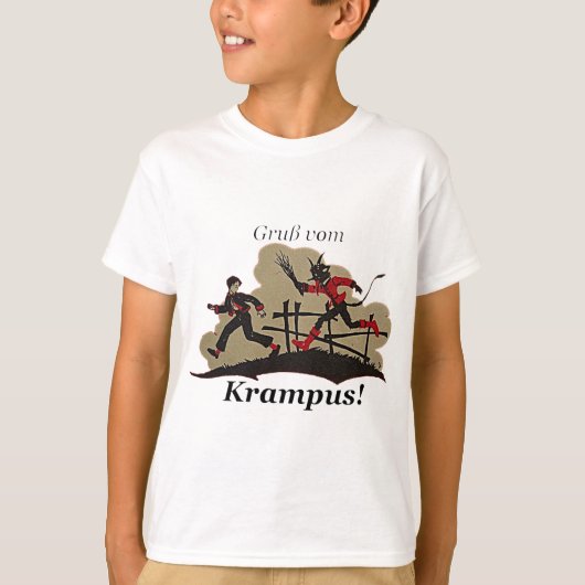 Krampus Chases Kid T-Shirt (Vorderseite)