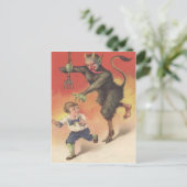 Krampus Chasing Child Postkarte (Stehend Vorderseite)