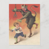 Krampus Chasing Child Postkarte (Vorderseite)