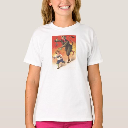 Krampus Chasing Child T-Shirt (Vorderseite)
