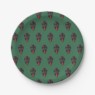 Krampus Christmas 7" Papierplatte im Grünen Pappteller
