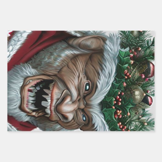 Krampus Christmas Jigsaw Puzzle Postcard Food Labr Geschenkpapier Set (Vorderseite)
