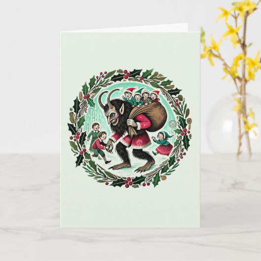 Krampus Christmas Karte (Gelbe Blume)