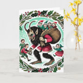 Krampus Christmas Karte (Gelbe Blume)