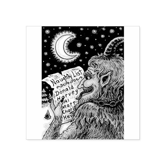 KRAMPUS CHRISTMAS NAUGHTLIST BRIEFMARKE GUMMISTEMPEL (Prägung)