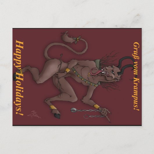 Krampus Christmas Post Card Feiertagspostkarte (Vorderseite)