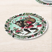 Krampus Christmas Runder Pappuntersetzer (Angewinkelt)