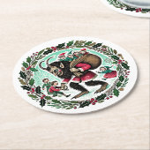 Krampus Christmas Runder Pappuntersetzer (Angewinkelt)