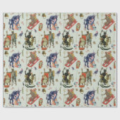 Krampus Collage Wrapping Paper Geschenkpapier (Flach)
