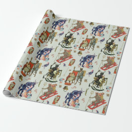 Krampus Collage Wrapping Paper Geschenkpapier