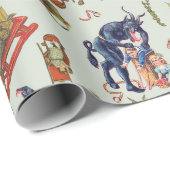 Krampus Collage Wrapping Paper Geschenkpapier (Rolleneckpunkt)