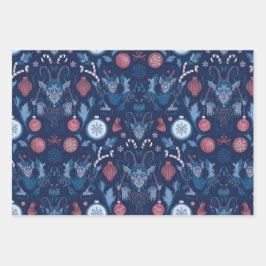 Krampus Collection Wrapping Paper | Dark Holiday Geschenkpapier Set