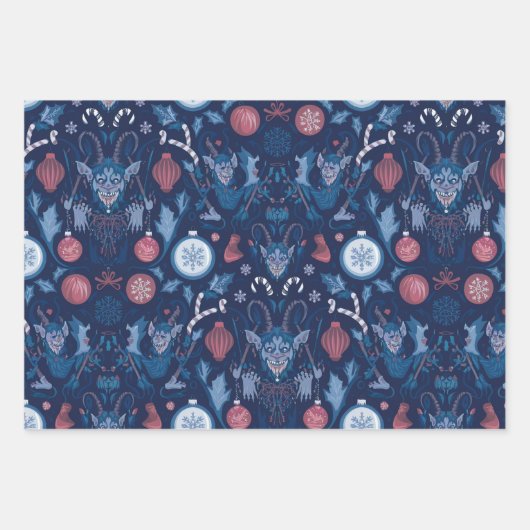 Krampus Collection Wrapping Paper | Dark Holiday Geschenkpapier Set (Vorderseite)