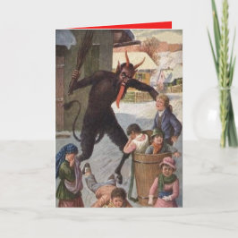Krampus, das Entführungs-Kinderwinter bestraft Feiertagskarte