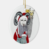 Krampus, das Kätzchen auf Weihnachten stiehlt Keramik Ornament (Rechts)