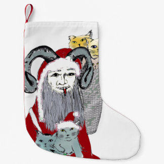 Krampus, das Kätzchen auf Weihnachten stiehlt Kleiner Weihnachtsstrumpf