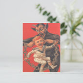 Krampus, das Little Boy bestraft Postkarte (Stehend Vorderseite)