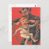 Krampus, das Little Boy bestraft Postkarte (Vorne/Hinten)