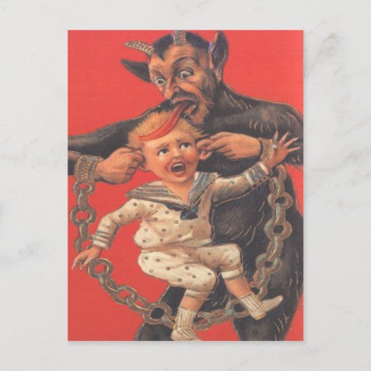 Krampus, das Little Boy bestraft Postkarte (Vorderseite)