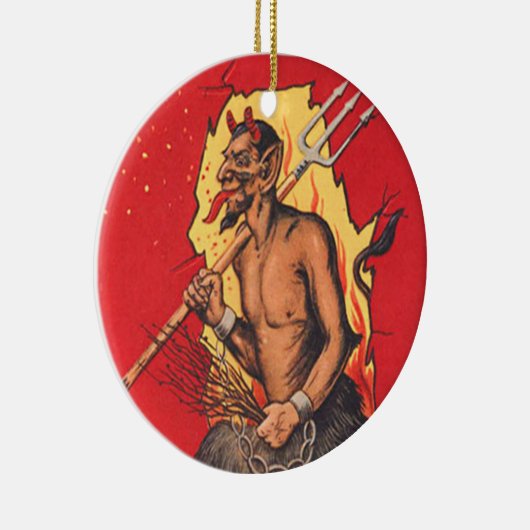 Krampus Demon Devil Pitchfork Switch Keramikornament (Rechts)