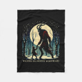 Krampus Dunkler Winterurlaub Wandern im Winter Wo Fleecedecke (Vorderseite)